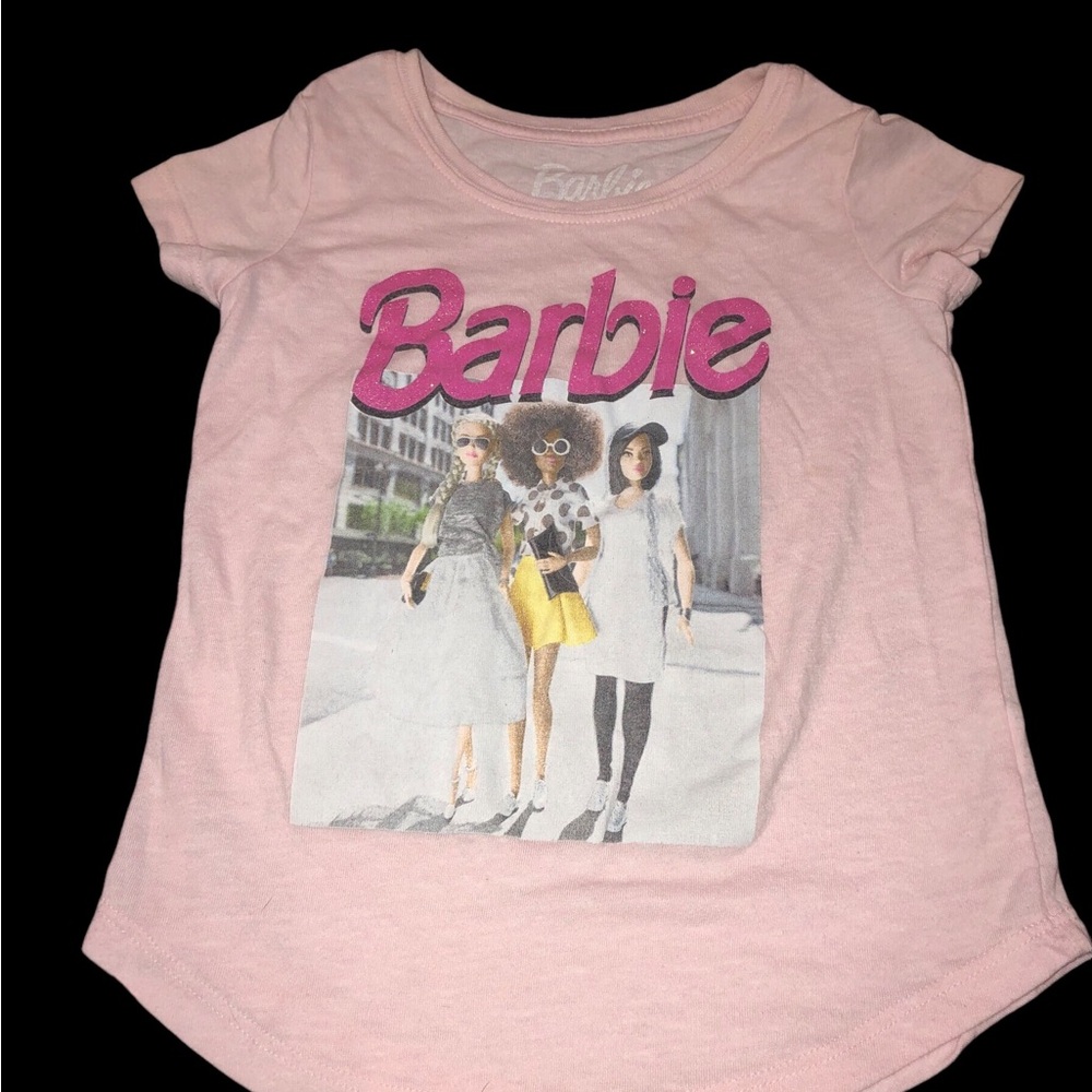 Girl's Pink Sparkly‎ Barbie Shirt Size Small (6-6x)